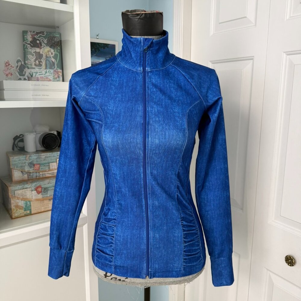Blue Zip-Up Athletic Jacket (XS)